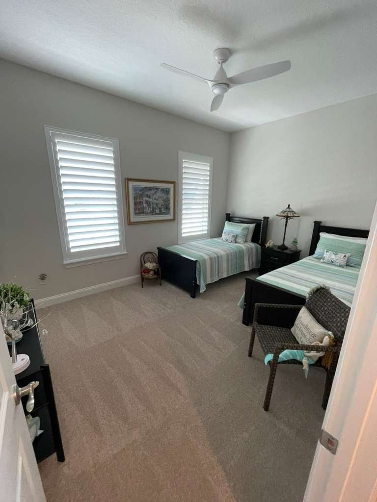 Clean bedroom after professional residential cleaning